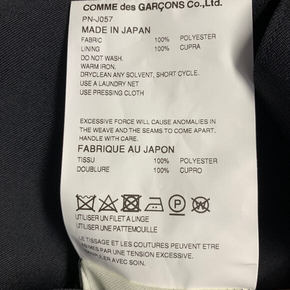 COMME des GARCONS HOMME PLUS AD2024 Size M Black Twill Wool Cutout Sport Coat - Picture 9 of 9